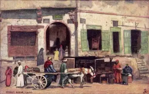 Künstler Ak Cairo Kairo Ägypten, Street Scene, Tuck Nr. 7204