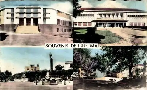 Ak Guelma Algerien, Detailansichten, Gebäude, Denkmal