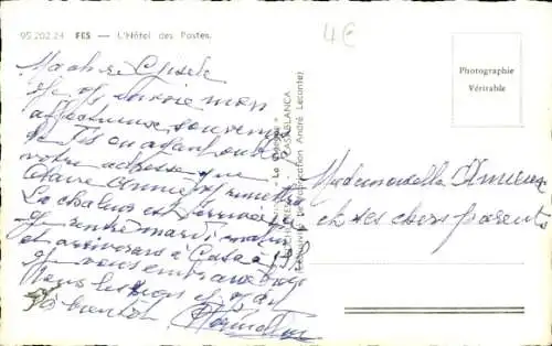 Ak Fez Fez Marokko, Hôtel des Postes