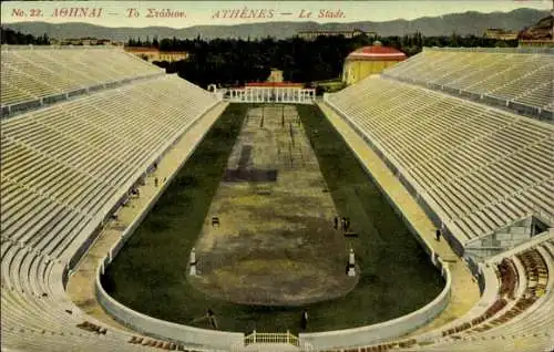 Ak Athen Griechenland, Das Stadion, Stadion, Blick von der Tribüne