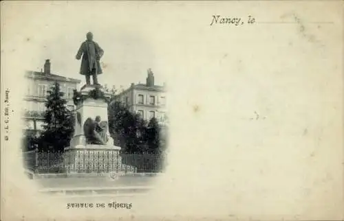 Ak Nancy Meurthe et Moselle, Statue von Thiers