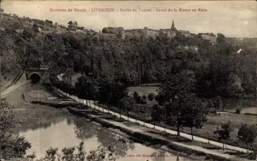 Ak Liverdun Meurthe et Moselle, Tunnelausfahrt, Marne-Rhein-Kanal