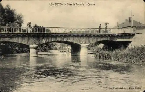 Ak Longuyon Meurthe et Moselle, Crusne, Brücke