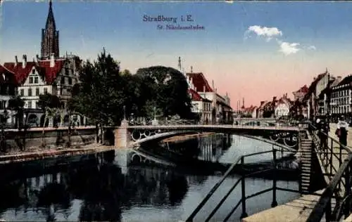 Ak Strasbourg Straßburg Elsass Bas Rhin, St. Nikolausstaden