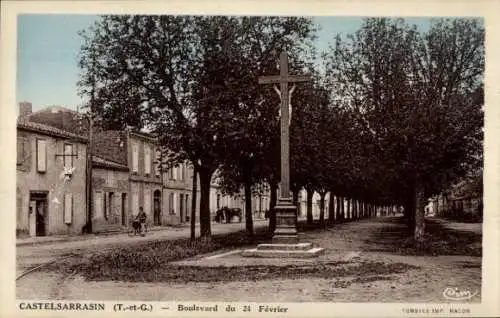 Ak Castelsarrasin Tarn et Garonne, Boulevard du 24 Fevrier