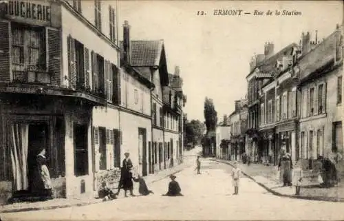 Ak Ermont Val d'Oise, Rue de la Station