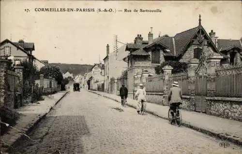 Ak Cormeilles in Parisis Val d'Oise, Rue de Sartrouville