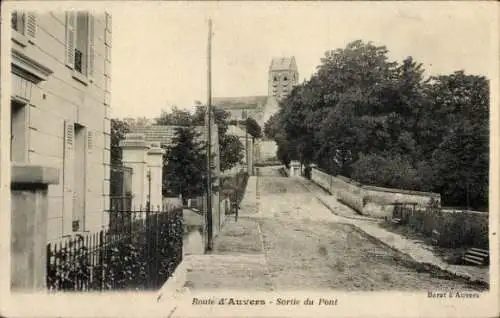 Ak Auvers-sur-Oise Val d'Oise, Ausfahrt du Pont