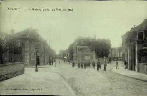 Ak Argenteuil Val d'Oise, Grande Rue und Rue Montmorency