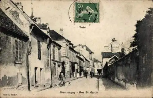 Ak Montmagny Val d’Oise, Rue Saint Martin