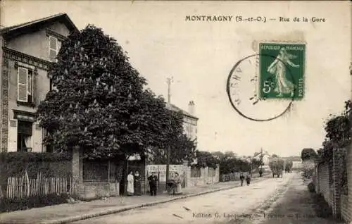Ak Montmagny Val d'Oise, Rue de la Gare