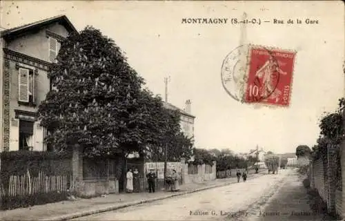 Ak Montmagny Val d'Oise, Rue de la Gare