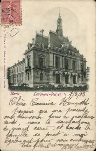 Ak Levallois Perret Hauts de Seine, Rathaus