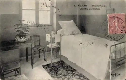 Ak Clichy Hauts de Seine, Krankenhaus Gouin, Privatzimmer