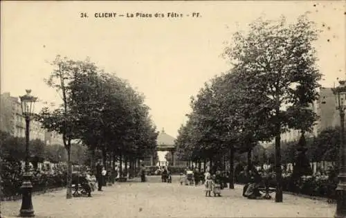 Ak Clichy Hauts de Seine, Place des Fêtes