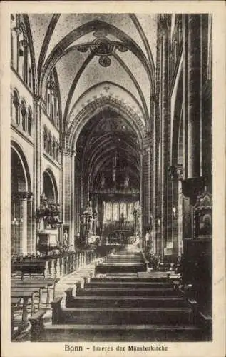 Ak Bonn am Rhein, Münsterkirche, Innenansicht