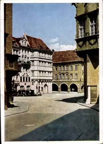 Ak Görlitz in der Lausitz, Untermarkt, Rathaus u. Schönhof, Waage u. Lauben, Hotel z. braunen Hirsch