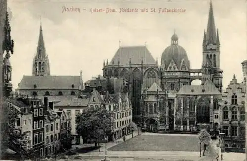 Ak Aachen, Kaiser-Dom, Nordseite, St. Foilanskirche