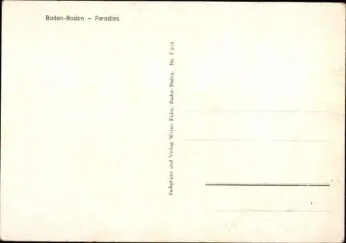Ak Baden Baden am Schwarzwald, Paradies