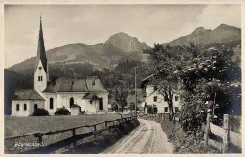 Ak Bayrischzell im Mangfallgebirge Oberbayern, Teilansicht, Kirche