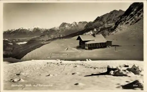 Ak Garmisch Partenkirchen in Oberbayern, Hochalm, Karwendel, Winteransicht