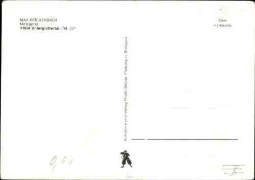 Ak Unterglottertal Glottertal im Schwarzwald, Metzgerei Max Reichenbach, Bedientheke, Herstellung