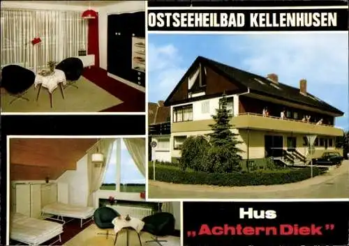 Ak Ostseebad Kellenhusen in Holstein, Hus Achtern Diek, Außenansicht, Schlafzimmer, Innenraum