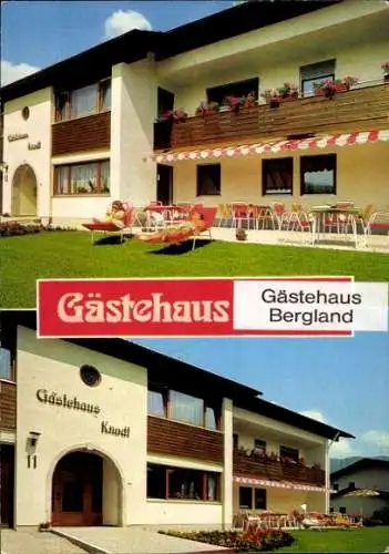 Ak Inzell in Oberbayern, Gästehaus Knodt, Gästehaus Bergland, Terrasse, Garten