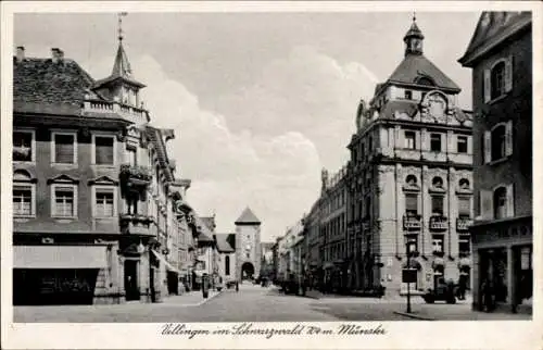 Ak Villingen Schwenningen im Schwarzwald, Blick in die Bickenstraße, Münster