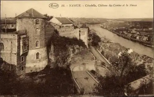 Ak Namur Wallonien, Citadelle, Chateau des Comtes, Meuse