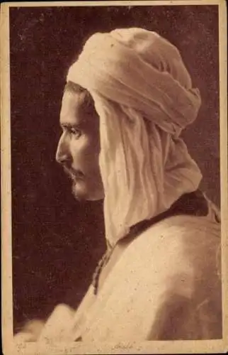 Ak Araber in weißem Gewand, Portrait