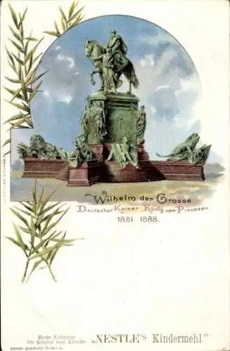 Litho Berlin Mitte, Wilhelm der Große, Deutscher Kaiser, Werbung, Nestle Kindermehl