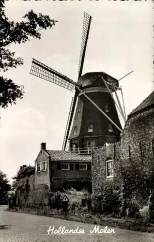 Ak Niederlande, Windmühle, Häuser