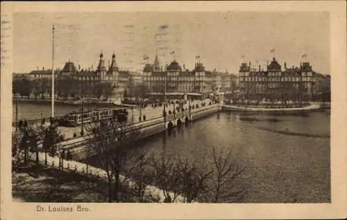 Ak København Kopenhagen Dänemark, Dr. Louises Bro., Brücke zur Stadt