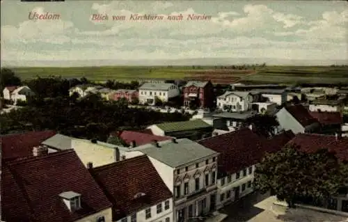 Ak Usedom, Blick vom Kirchturm nach Norden, Ortsansicht