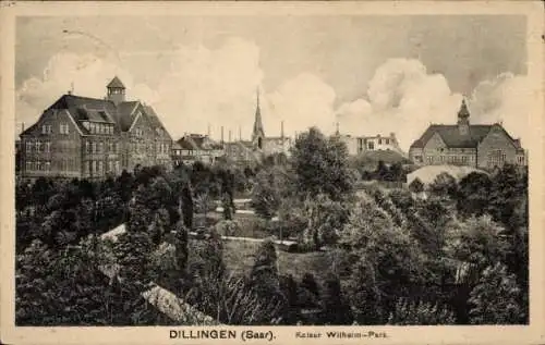 Ak Dillingen im Saarland, Kaiser Wilhelm Park, Teilansicht