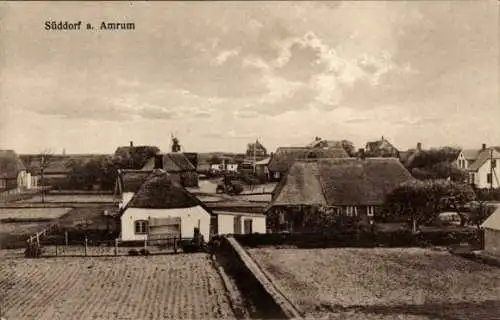 Ak Süddorf auf Amrum, Reetdachhäuser