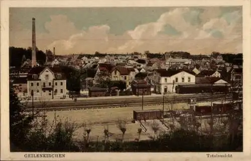 Ak Geilenkirchen Nordrhein Westfalen, Gesamtansicht, Bahnhof