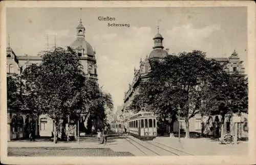 Ak Gießen an der Lahn Hessen, Seltersweg, Straßenbahnen