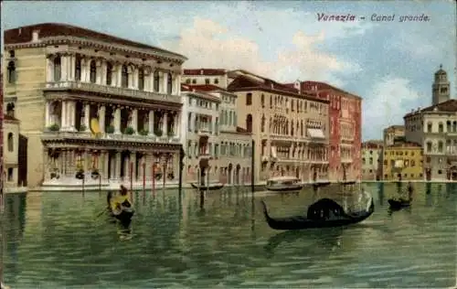 Künstler Ak Venezia Veneto, Blick auf den Canal grande, Gondeln