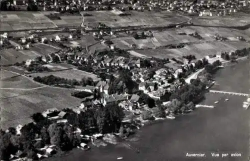 Ak Auvernier Kanton Neuenburg, Luftbild
