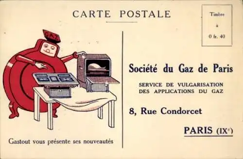 Ak Société du Gaz de Paris, Combustible Ménager, Gastout vous presente ses nouveautés