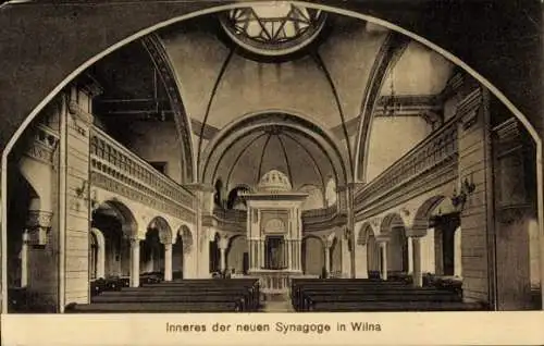 Judaika Ak Vilnius Wilna Litauen, Neue Synagoge, Innenansicht