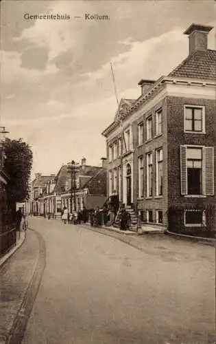 Ak Kollum Friesland Niederlande, Rathaus