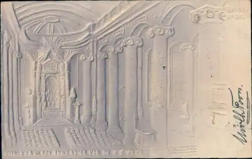 Relief Ak Bergen op Zoom Nordbrabant Niederlande, Inneres der Kirche