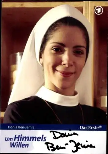 Ak Schauspielerin Donia Ben-Jemia, Portrait, Autogramm