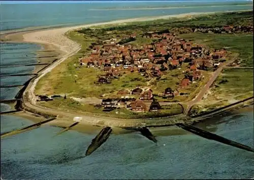 Ak Insel Baltrum in Ostfriesland, Luftbild vom Ort