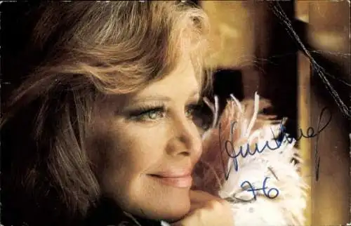 Ak Schauspielerin und Sängerin Hildegard Knef, Portrait, Autogramm