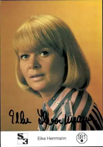 Ak Schauspielerin Elke Herrmann, Portrait, Autogramm