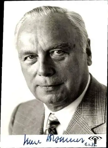 Ak Schauspieler Prof. Dr. Karl Holzamer, Portrait, Autogramm